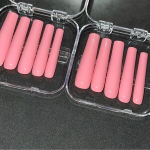 🍂 10 Handmade Press-on Nails ~ Toasted Pink ~ Size Small